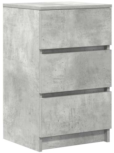 vidaXL Nachttisch mit 3 Schubladen Betongrau 39x35x65 cm