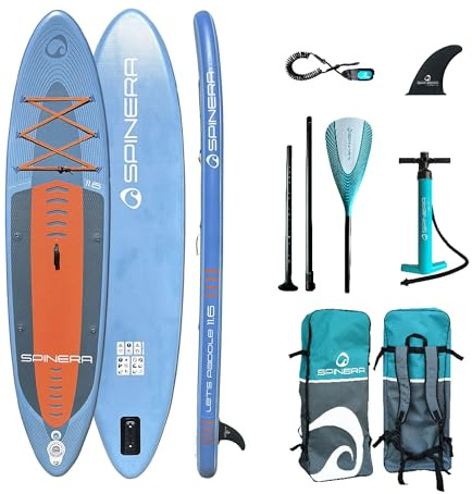 Let's Paddle Stand Up Paddle Board Set – aufblasbares SUP Allroundboard für Anfänger & Fortgeschrittene – 4 Größen – Komplettset mit Pumpe, Paddel & Rucksack