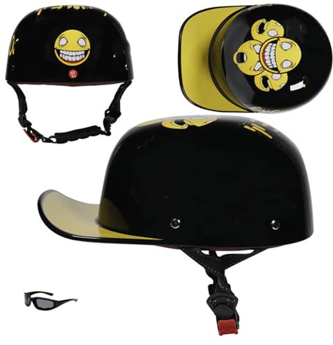 GKCEGHKS retrò Casco Scodella Mezzo Casco da Motociclista Vintage Caschi Elmetto Moto retrò Aperto Caschi da Moto ECE Omologato Casco A Scodella Scooter Motorino Casco Faccia Aperta retrò
