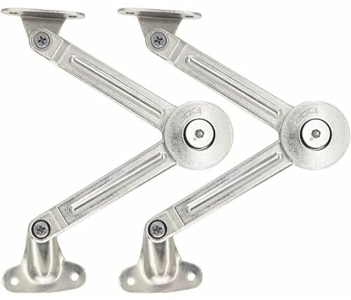 PRIMEGA Lot de 2 Compas à système d’Amortissement pour abattants de Portes relevables de Placard de Cuisine