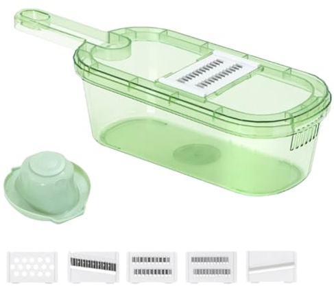 Grattugia per patate da cucina, affettaverdure multifunzionale, strumento da cucina multifunzione con contenitore, comodo per tagliare cetrioli, patate, e cipolle