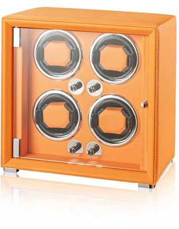 KOHUDIS Uhrenbeweger für 2/4/6/9 Automatikuhren, High-End-Lederherstellung, super leiser Mabuchi-Motor, Zwei Leistungsmodi, integrierte LED-Leuchten