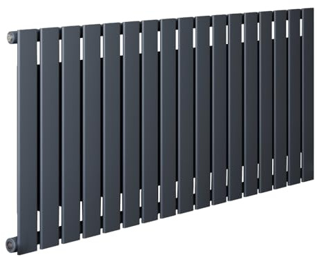 MILANO Anthracite Horizontal Single Flat Panel Convector Radiator 600x1190