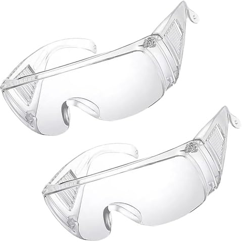 Yuannee Anti-Fog Schutzbrille mit Seitenschutz,2 Pcs Schutzbrille Transparente Arbeitsschutzbrille Sicherheitsbrille mit Seitenschilde für Brillenträger Chemie Labor Sicherheitsbrille Holzarbeiten