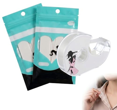 Fashion Tape Nastro Biadesivo per Tessuti e Pelle, Set da 72 Pezzi (12mm/18mm) e 1 Rotolo da 5m, Nastro Adesivo Invisibile per Scollatura Profonda, Vestiti e Lingerie Donna