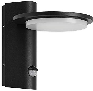 TELEFUNKEN - LED Außenwandleuchte, Außenwandlampe inkl. Bewegungsmelder, inkl. Dämmerungssensor, 10 Watt, 1.200 Lumen, 4.000 Kelvin, IP44, Schwarz, 180x160x187mm (LxBxH)