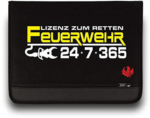 Roter Hahn 112 Feuerwehr Schreibmappe SM-M00014 Organizer Konferenzmappe Gelb-Weiss