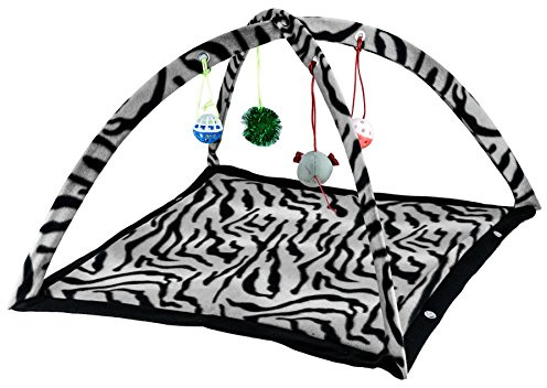 Cat Kitty Spielmatte für Kätzchen, Spielmatte mit schwingendem Katzenspielzeug (Zebra)