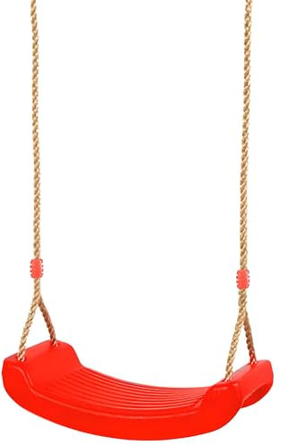 Retoo Kinderschaukel Garten Schaukel Schaukelsitz Outdoor Schaukelbrett Brettschaukel Outdoor Indoor Höhenverstellbar Zubehör für Kinder Spielplatz Kunststoff Belastbar Babyschaukel Rot