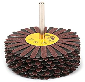 Grain 80 # Tête de fleur en tissu émeri ponçage à rabat pour volet roulant avec poignée Outil rotatif pour enlever la rouille et l'ébavurage