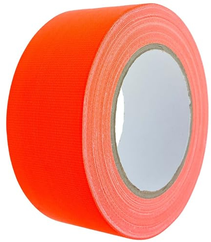 varivendo Cinta fluorescente de alta calidad, 50 mm x 25 m, color naranja neón, para festivales y fiestas de luz negra