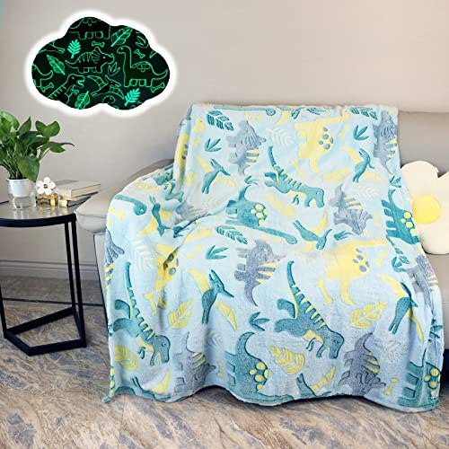 AVJWWD Kuscheldecke Dinosaurier Kinder Karikatur Tier Decke,Weiche Flanell Fleecedecke Weihnachten Geschenk, Dinosaurier Geschenke für Jungen Mädchen (Dinosaurier A, 130x150cm)