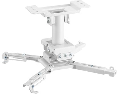 KIMEX - Soporte para proyector - Montaje en Techo - Función Giratorio/inclinable - Altura al Techo 25 cm - Color Blanco - 052-3000