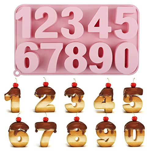 Stampini in Silicone RNHDLY 3D, Numeri 0-9, Stampo Silicone Candele Compleanno