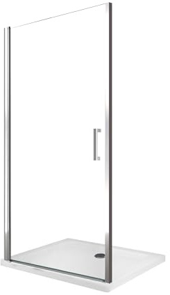 Duschtür für Nische mit Pendeltür aus 8 mm Glas mit Easy-Clean, reversibel - H 200 cm - 8 mm (CM.79-83 verstellbar)