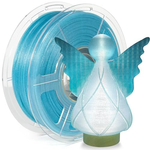 iSANMATE Transparent Glitzer PLA Filament 1,75mm, Klarer Glitzer PLA Filament, Mehrfarbiges 3D Drucker Filament PLA 1KG/2.2lb Spule, Clear Filament