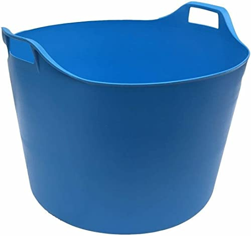 Extra Large Robust Versatile Multipurpose Flexi Tub Plastic Storage Container Laundry Basket/Feeding Bucket Polyethylene Flexi Tub - (SKY BLUE, 75L)