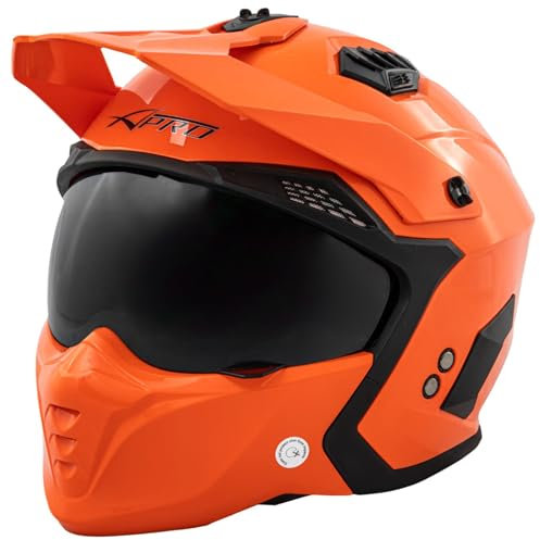 Motorradhelm Jet Helmet Cafe Racer ECE 22-06 Sonnenblende Scooter Orange M