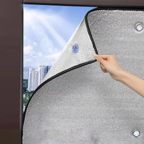 KDDFN Reflektierende Fensterfolie,Aluminisierte Isolierfolie,Sonnenschutzfolie,Vollständig Verdunkelungsfolie,Sichtschutzfolie,Anti-UV Thermomatte,für Zuhause und Büro (55x200cm/22 x79)