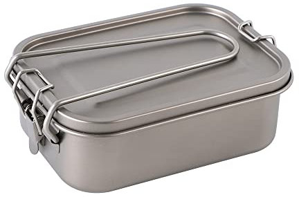 Outdoor Pure Titanium Lunch Box Camping Bento Box Lunch Box Picnic Box Portable Tableware (Size : 2 800ml)