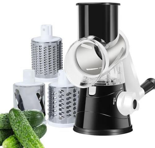 Grattugia per formaggio - Trituratore per formaggio rotondo | Distruggidocumenti portatile Hashbrown | Affettatrice multiuso a manovella per grattugiare la frutta | Affettatrice domestica per patate,