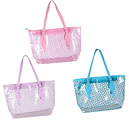 COLLBATH 1pieza Bolso De Playa De Pvc Para Mujeres Diseño De Puntos Redondos Bolsa De Mano Rosa Para Vacaciones y