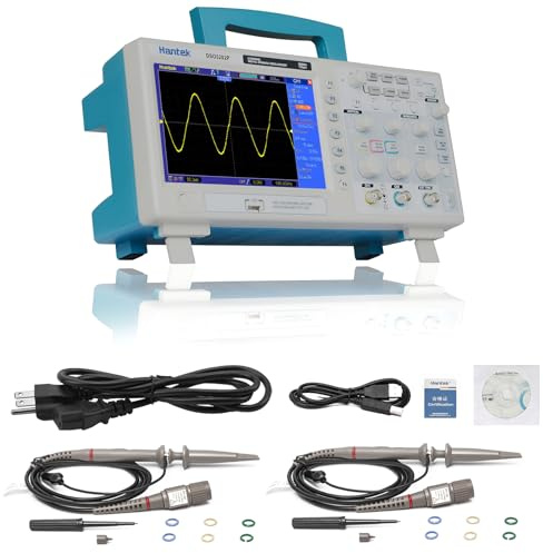 Hantek DSO5202P Digitales Speicheroszilloskop 200MHz 1GSa/s 2CH | 8Bit, 40K Speicher, externer Trigger (2CH+EXT), USB-Speichergeräte, ideal für Labor, Entwicklung und Elektronikreparatur
