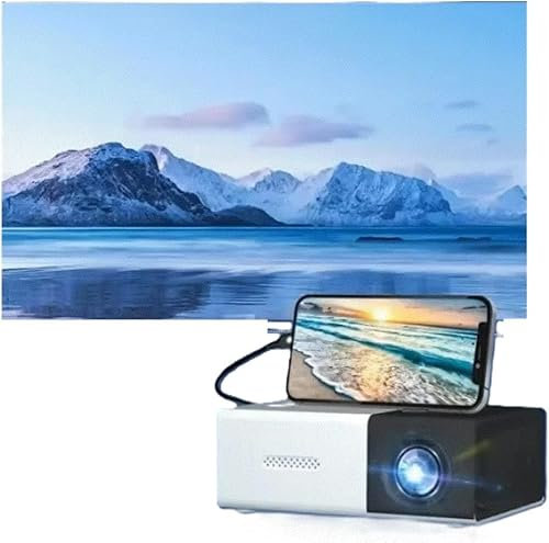 Mini proiettore portatile YG300 per home cinema, videoproiettore cinematografico LED 3D per Smart TV, film HD 4K 1080P, versione aggiornata YG300 600 lumen HDMI USB Audio (nero)