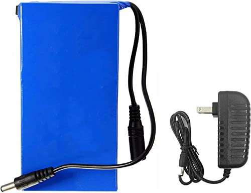 HTDRE Batterie au Lithium, Batterie DC 12 V, Batterie au Lithium Rechargeable, Batterie polymère, Alimentation de Secours pour Instrument d'éclairage Public avec Chargeur (12000 mA)