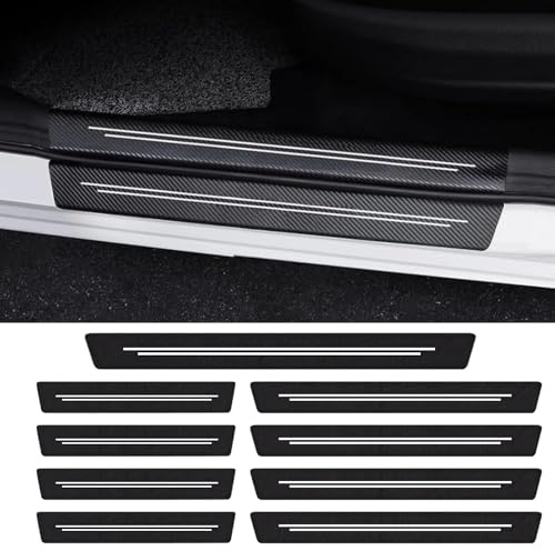 Lot de 9 seuils de Portière de Voiture Universels en Fibre de Carbone | Protection Seuil de Porte Voiture Protection anti-Rebondissement Compatibles Avec une Grande Variété de Modèles de Voitures
