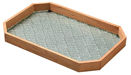 Plateau de service vintage en bois gaufré pour table basse rectangulaire