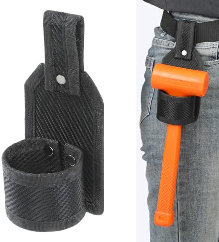 WISEPRO Hammer Holder for Tool Belt, Heavy Duty Tool Holster - Fits 2 Belts, Hammer Loop for Tool Belt for Ladders, Attics & Tight Spaces (Black)