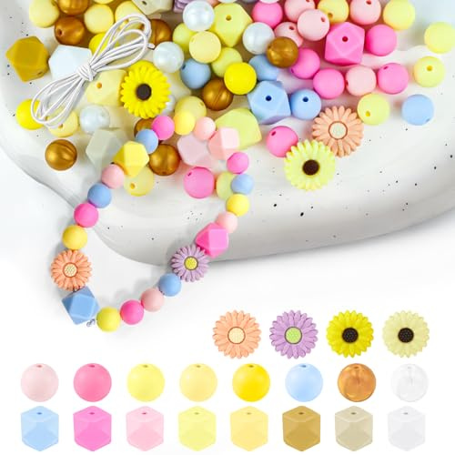 100 Pièces Perle Silicone en Vrac