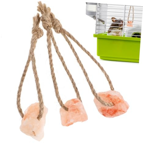 Toddmomy 3stücke Salzlecksteine Für Kaninchen Kauspielzeug Mit Seil Nährstoffreiches Spielzeug Für Haustiere Geeignet Zum Kauen Und Spielen Für Eichhörnchen Und Andere Kleintiere