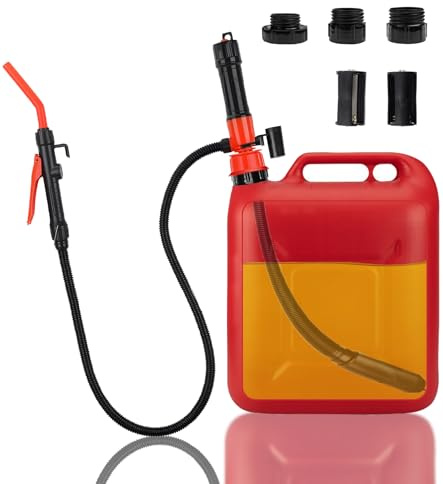 BOPELMALLS Battery Fuel Transfer Pump |Flexible Hose Design,3 GPM Portable Electric Pump with 3 Adapters,for Cars, Motorcycles,Boats,Siphon Pump for Petrol Diesel Gasoline Water AdBlue