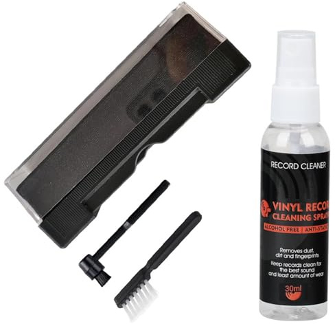 FANSHINUO Ensemble complet 4 en 1 de nettoyage de disques vinyles comprenant une brosse en microfibre et une brosse de nettoyage pour tourne-disque Accessoire professionnel DJ