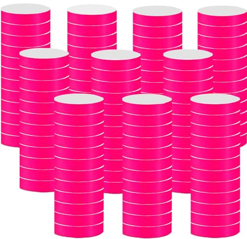 BetterJonny 1000 Stück Identifikationsarmbänder, wasserdicht, aus Papier, Identifikationsarmband, für Eintritt, Abend, für Veranstaltungen, Festivals, Konzerte, Messen, fluoreszierend rosa
