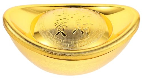 TOYZFRIENDY Chapado En Oro Simulado. Adornos De Riqueza De Metal Estatuilla Vintage De Yuan Bao Coleccionables De Riqueza Estatuilla De De Metal Adornos De Feng Shui Golden