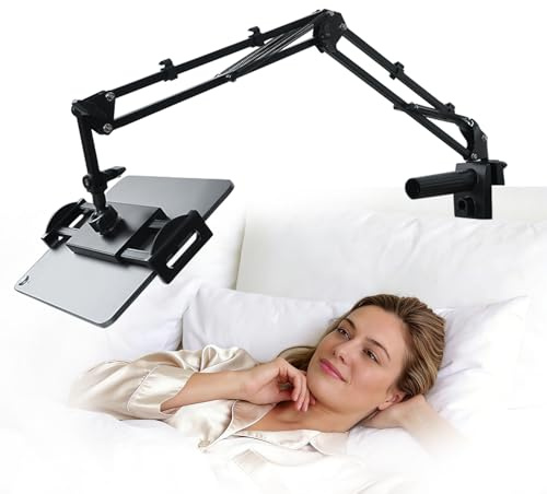 LEFELWEL Tablet Halterung Bett, 360°-Dreh Tablet ständer, Flexibel verstellbare iPad Halterung, Handyhalterung Bett, für iPad Pro/Handy/Switch/Galaxy Tabs, oder Anderen Geräten von 4,7-12,9 Zoll