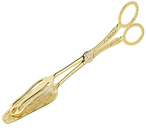 Brödtång Tårtklämma Grilltång Premium zinklegering Vintage arabisk stil Multifunktionsköksredskap för bakning Grillning Bufféfest Servering 22 cm Gyllene runt huvud (gyllene spets)
