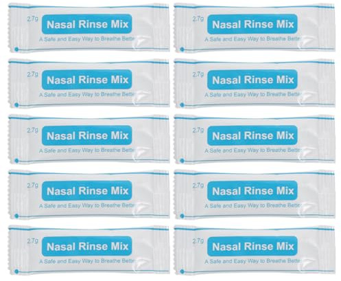Garneck Nasal Rinse Salt Packets 1 Box of 40pcs, Finely Ground Instant Dissolve Mixture for Nose Cavity, Suitable for Daily Nursing and Outdoor Use