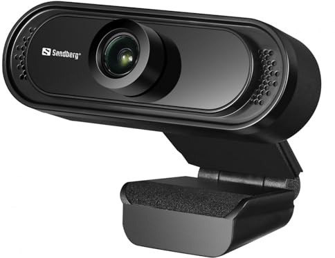 Sandberg 333-96 USB FHD 2MP webbkamera med mikrofon 1080p 30fps glaslins 60° Clip-on/Stand 5 års garanti