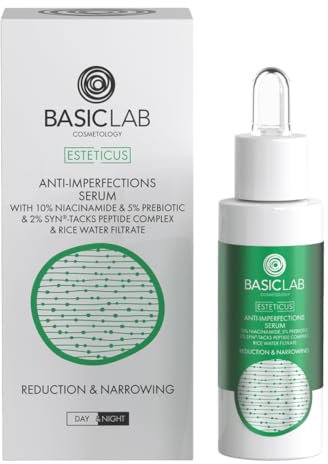 BasicLab Dermocosmetics Gesichtsserum gegen Unreinheiten | 30 ml | Für Frauen und Männer, Für Tag und Nacht, Anti-Falten, Reduziert Talgproduktion, Glanz, Unreinheiten