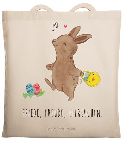 Mr. & Mrs. Panda Beutel Hasen Eier suchen - Geschenk, Schultasche, Laptoptasche, Umhängetasche, Einkaufstasche, Stofftasche, Ostern, Tasche