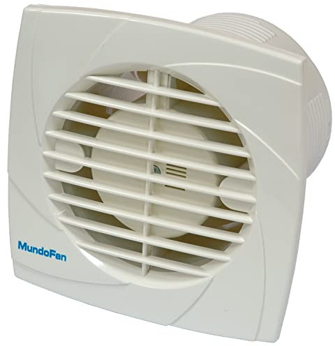Mundofan - Extractor Extra Plano para Baño sin Placa Antiretorno | Diámetro 100 mm | 220-240V | Cuerpo ABS Plástico