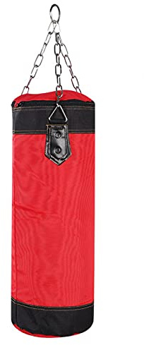 LIKJ Empty Sandbag, Fitness Sandbags Boxing Hanging Punching Bag for Home, Kickboxing, Gym (Red, 60CM)