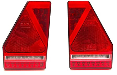 MelTruck 2x LED Dreieck Rückleuchte 5-Funktionen 145x218mm12V 24V Anhänger LKW Wohnwagen Schlepper E9 – Brems- Blink- Nebel- Rückfahrlicht