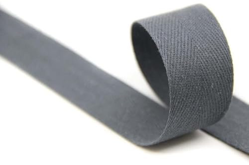 25mm | 5m Köperband | Nahtband | 80% Baumwolle | dunkelgrau