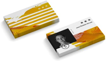Visitenkarten personalisiert | mit Foto | Design Creator | 2-seitig | Querformat | Menge + Papier zur Auswahl | selbst gestalten | hochwertiger Druck (1000 Stück)