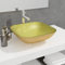 ZHOUMIN Washbasin, counter-top washbasin, washbasin, bathroom furniture, bathroom sink, glass, 42 x 42 x 14 cm, gold